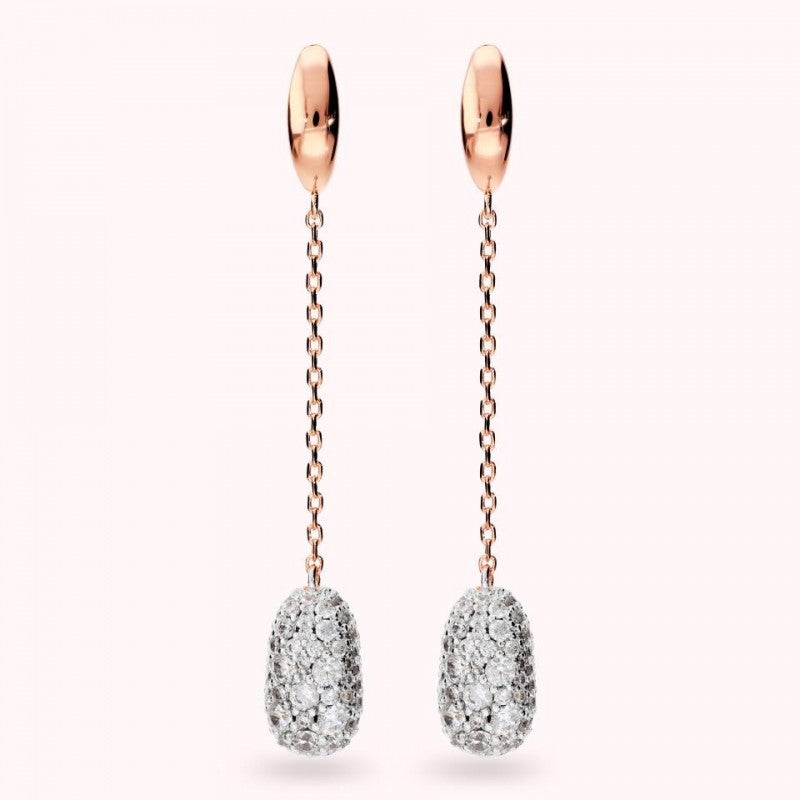 Bronzallure Long Dangling Mixed Pave Earring WSBZ02537.WR