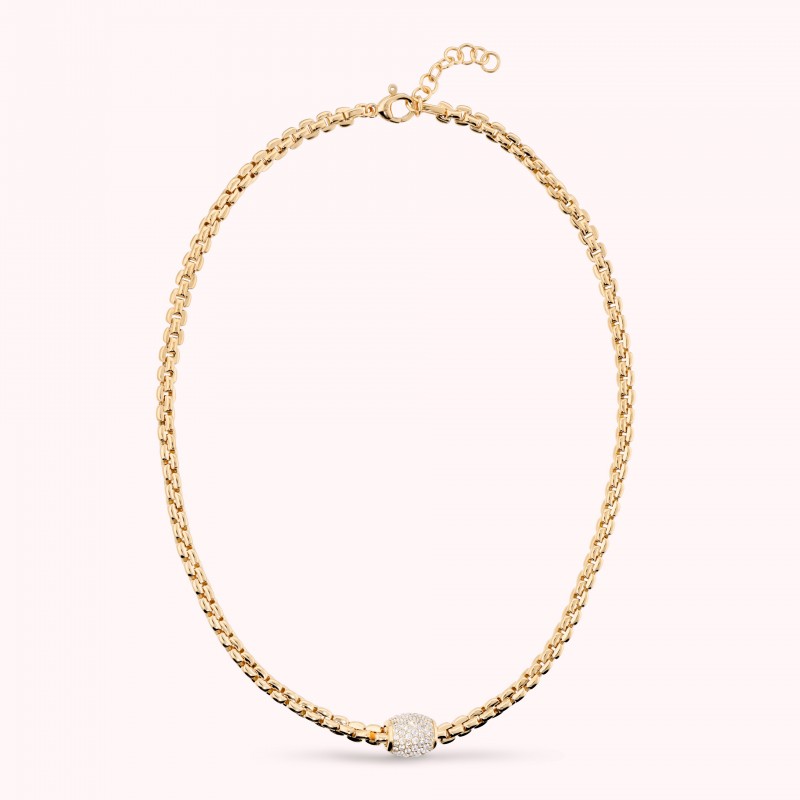 Bronzallure Allure Necklace With Pave WSBZ02579Y.WR