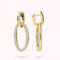 Bronzallure Long Dangling Pave Huggies Earri WSBZ02593Y.WR