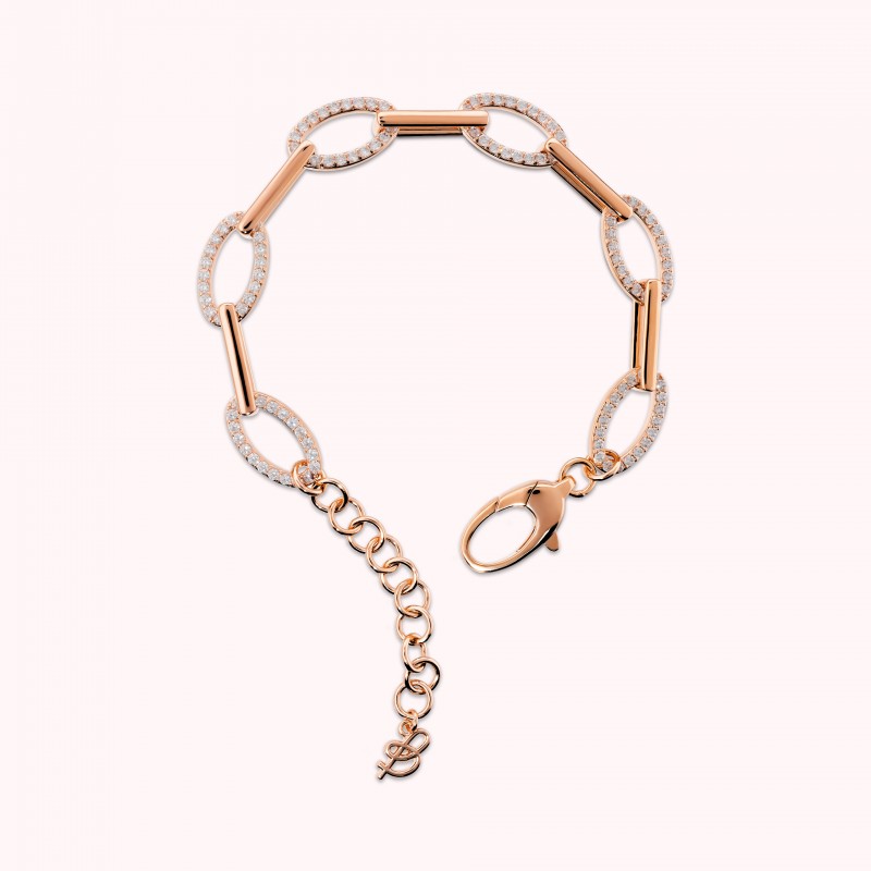 Bronzallure Pave Alterned Bracelet Rose Gold WSBZ02594.WR