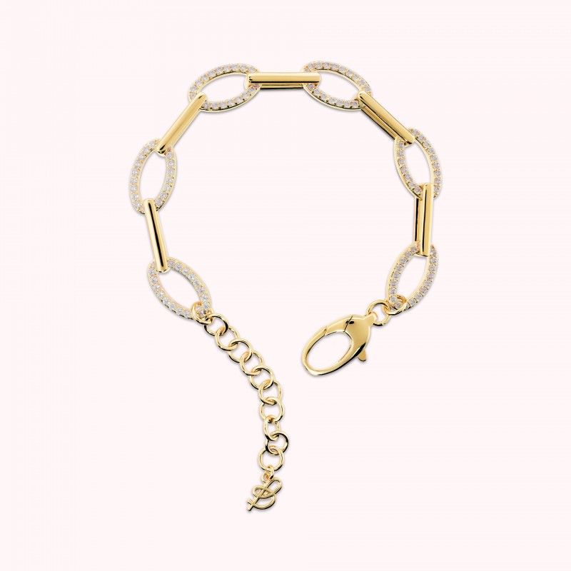 Bronzallure Pave Alterned Bracelet Yellow Go WSBZ02594Y.WR