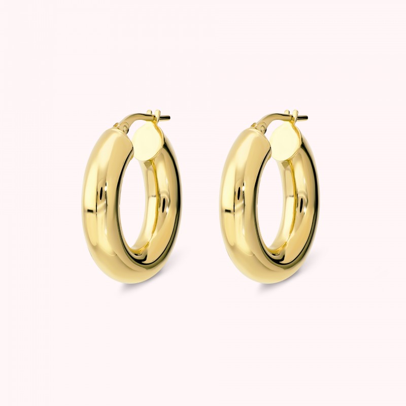 Bronzallure Polished Oval Hoop Earrings Yell WSBZ02646Y.YG