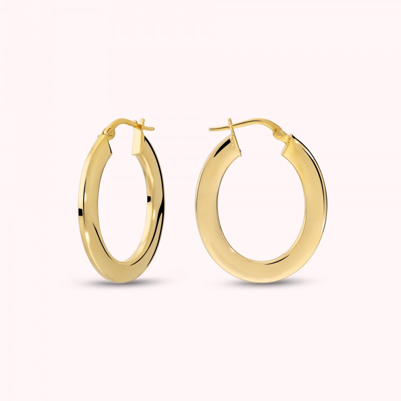 Bronzallure Earrings With Oval Flat Buckle Y WSBZ02653Y.YG