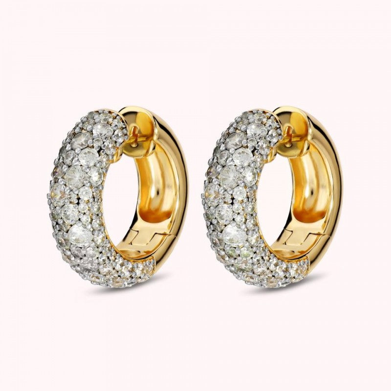 Bronzallure Earrings Hoop With Pave Of Cubic WSBZ02709Y.WR