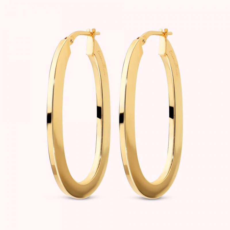 Bronzallure Earrings Hoop Oval Piatti WSBZ02723Y.YG