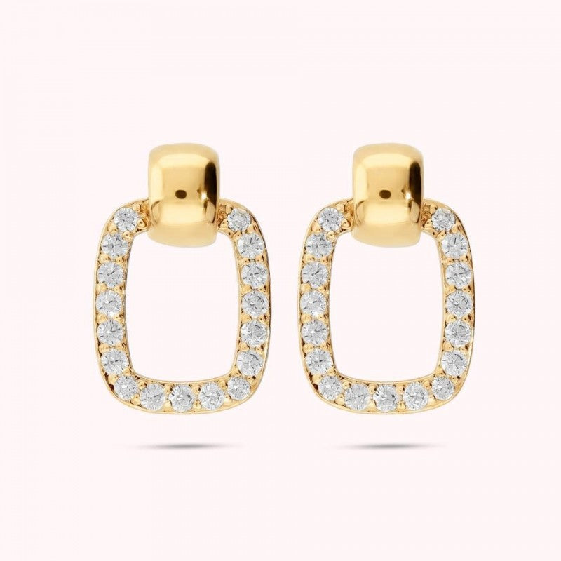 Bronzallure Earrings Drop Rectangular W Pave WSBZ02724Y.WR