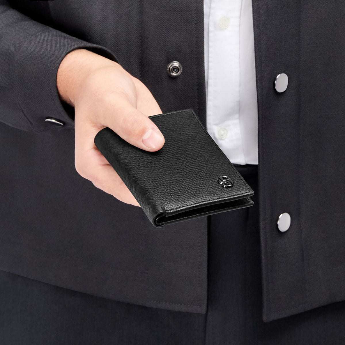 Boss Porte-cartes Double B Saffiano HLE526A
