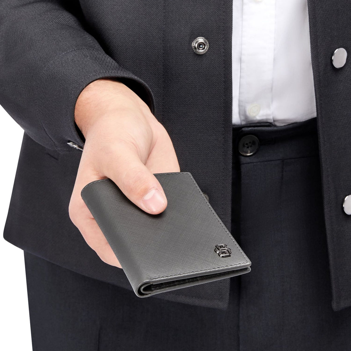Boss Porte-cartes Double B Saffiano HLE526H