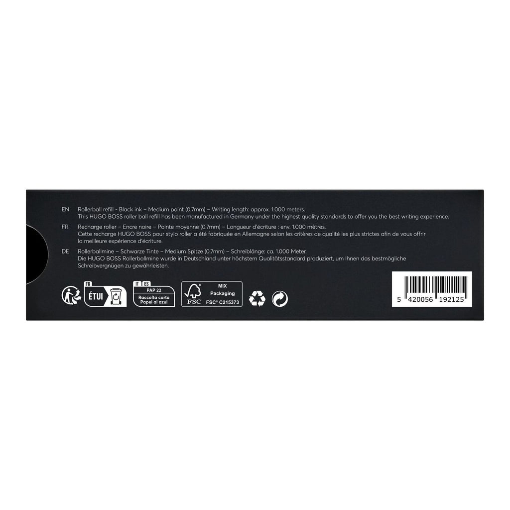 Boss Recharge stylo roller noire, pointe moyenne (lot de 2) HPR651NM