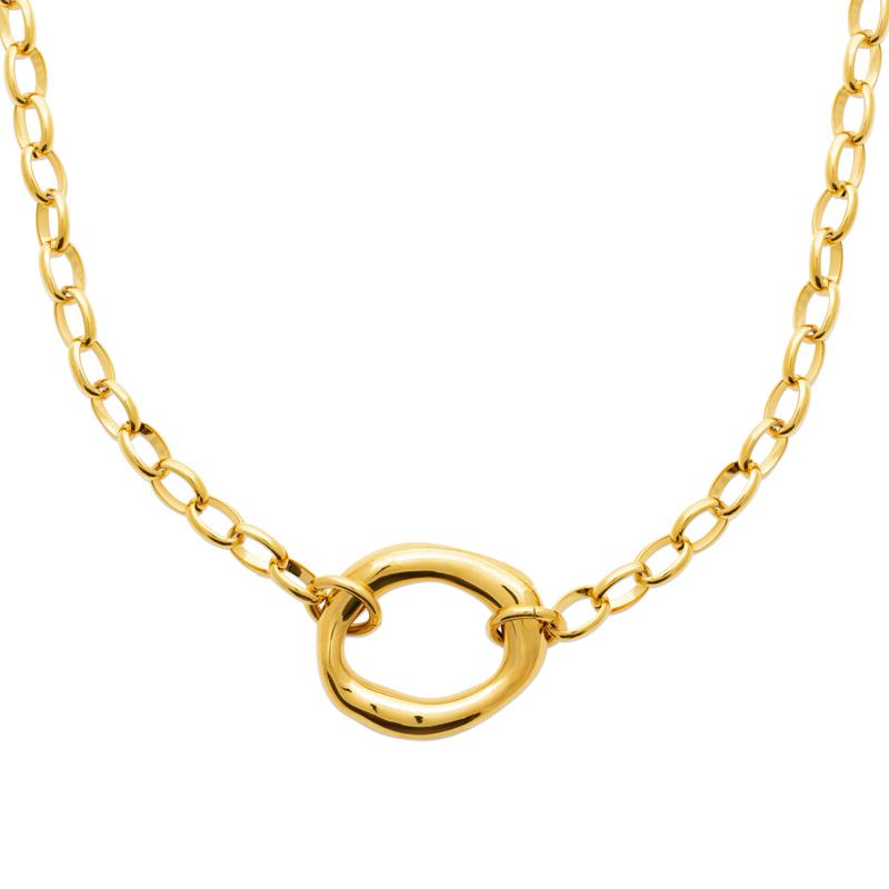 Coque de Nacre Collier acier doré 312319