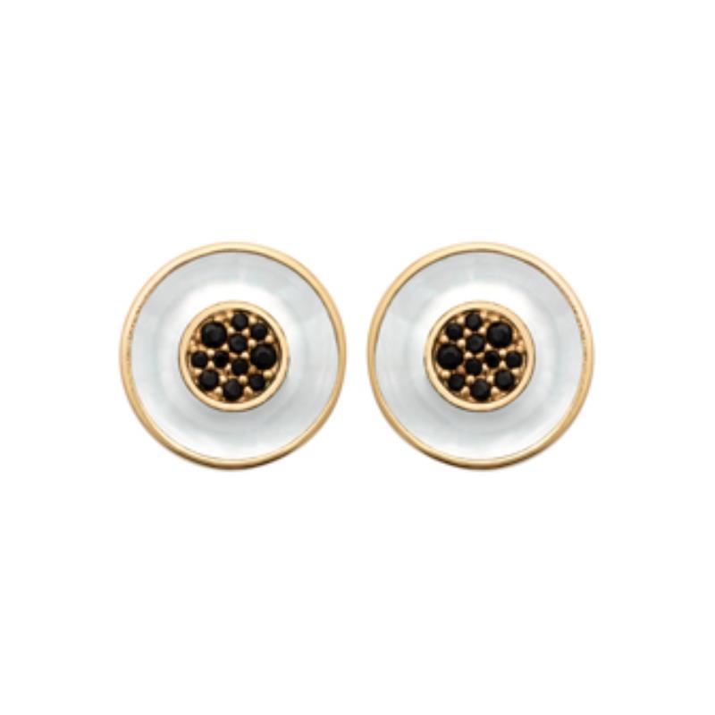 Coque de Nacre Puces d'oreilles plaqué or 2585304