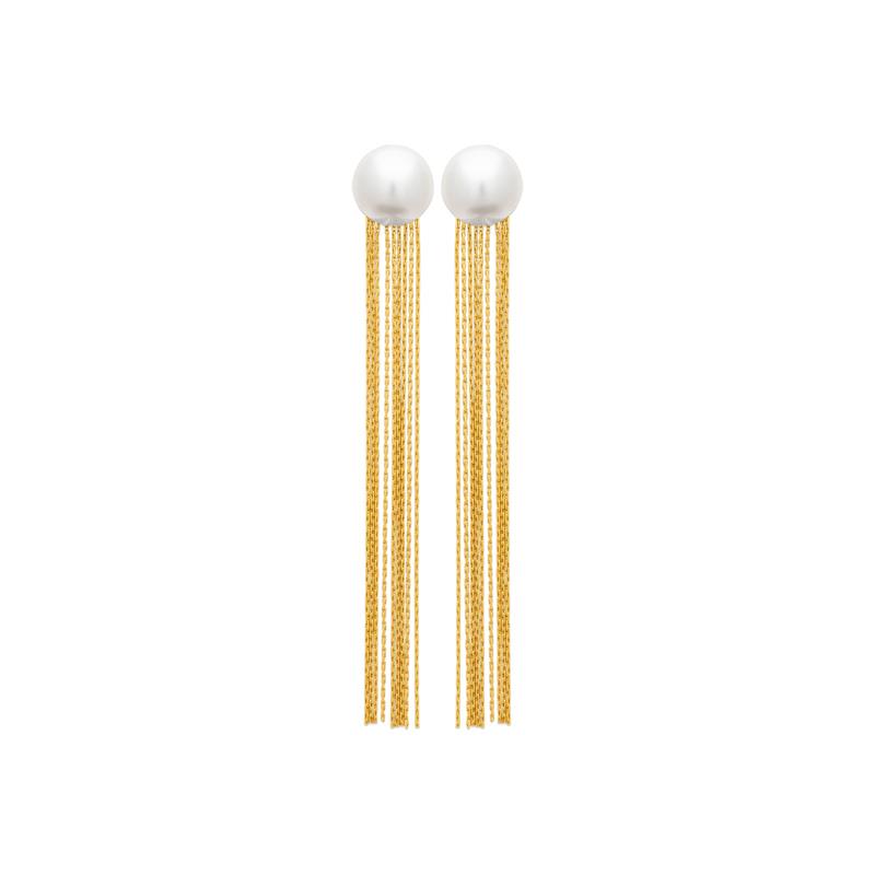 Coque de Nacre Boucles d'oreilles pendantes acier doré 3121809