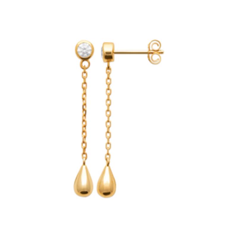 Coque de Nacre Boucles d'oreilles pendantes plaqué or 23069910