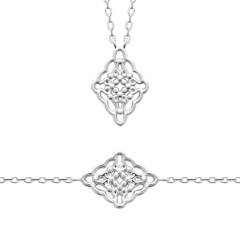 Coque de Nacre Collier argent 722150