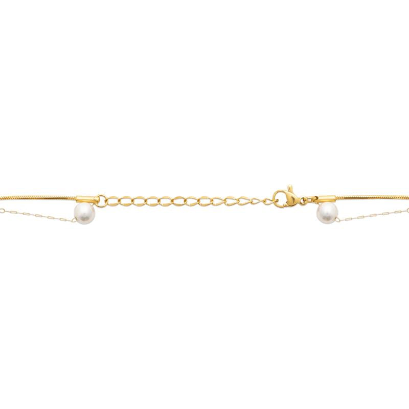Coque de Nacre Collier acier doré 312404