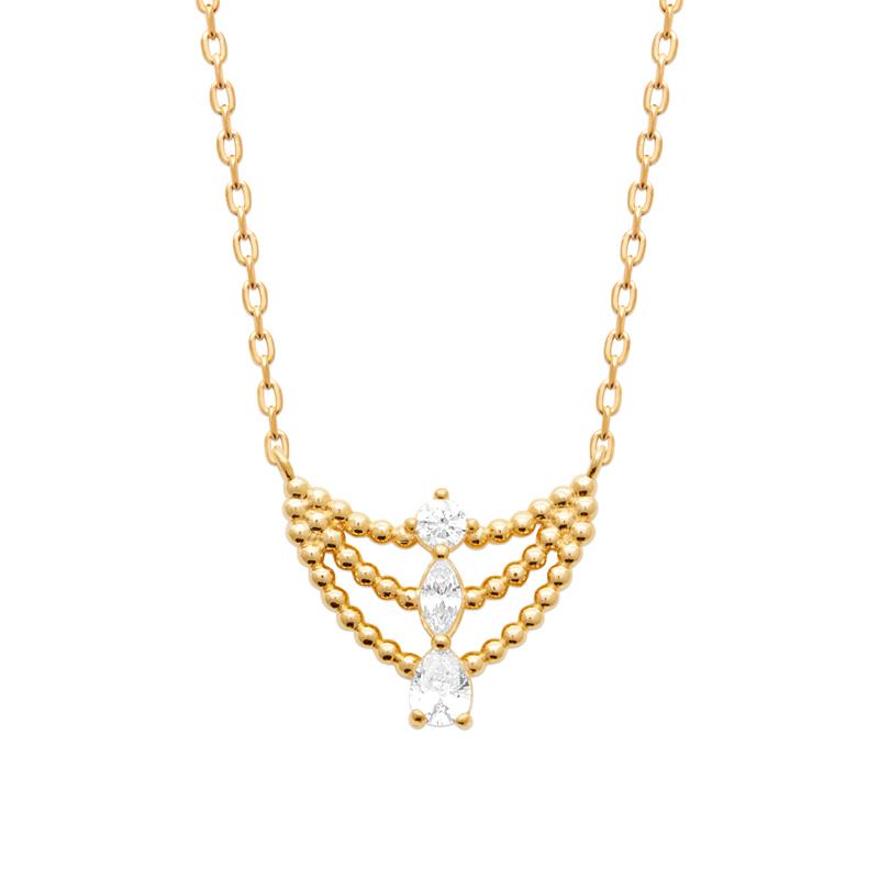 Coque de Nacre Collier plaqué or 974354