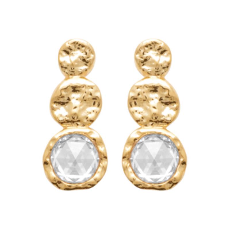 Coque de Nacre Puces d'oreilles plaqué or 23036010