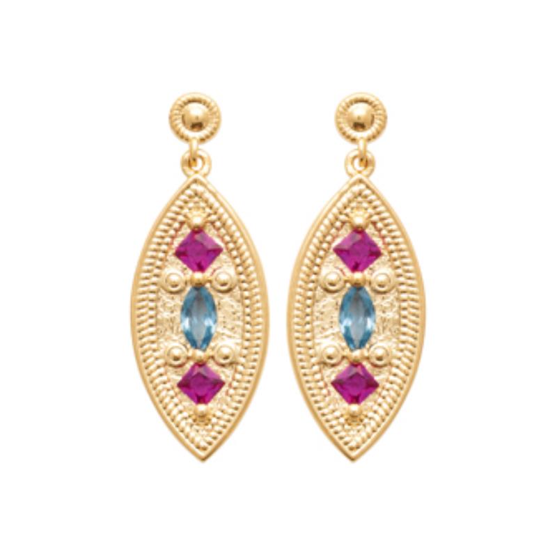 Coque de Nacre Boucles d'oreilles pendantes plaqué or 23075905