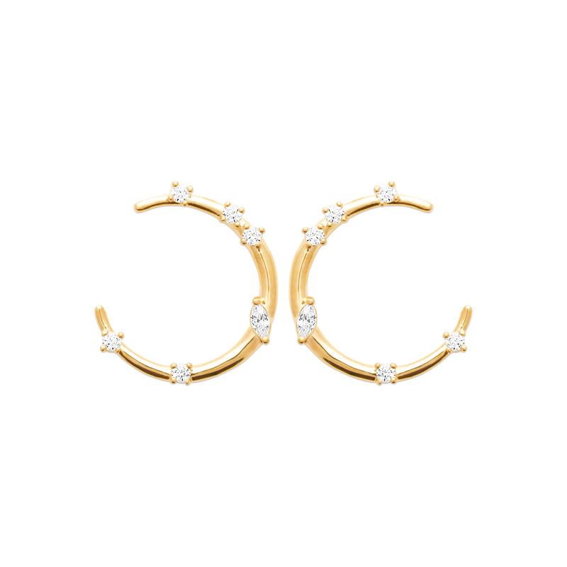 Coque de Nacre Boucles d'oreilles plaqué or 23077110