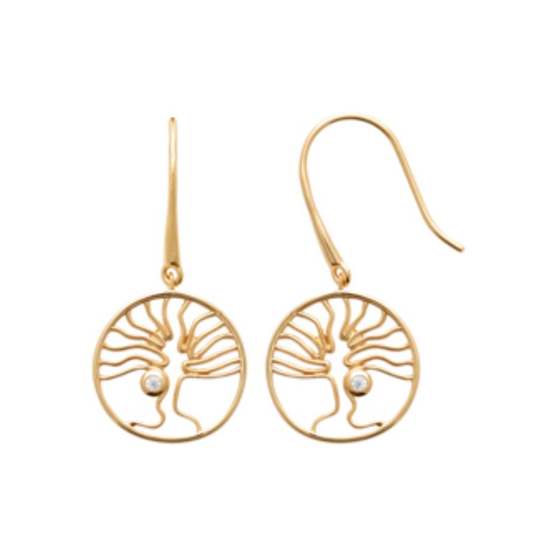 Coque de Nacre Boucles d'oreilles pendantes plaqué or 23062510