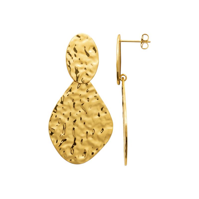Coque de Nacre Boucles d'oreilles pendantes acier doré 3133809