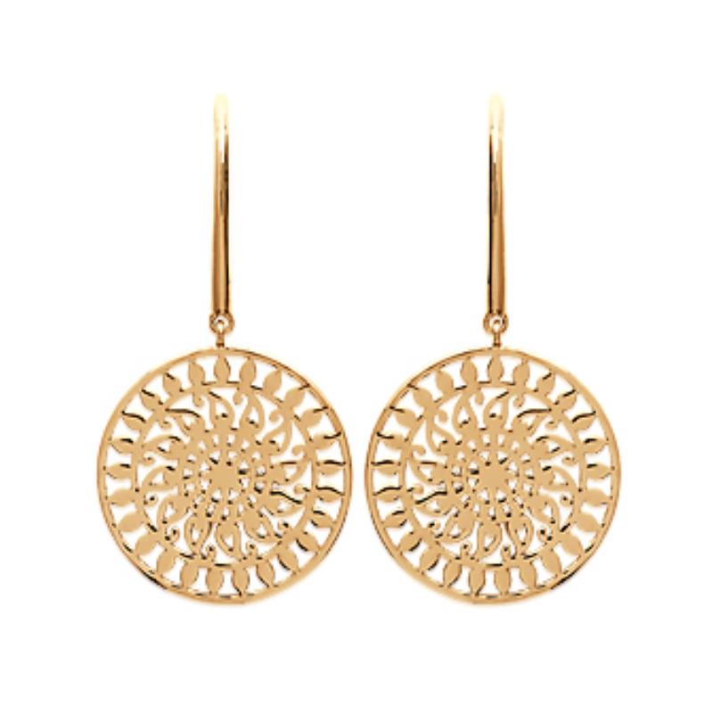 Coque de Nacre Boucles d'oreilles pendantes plaqué or 2507100