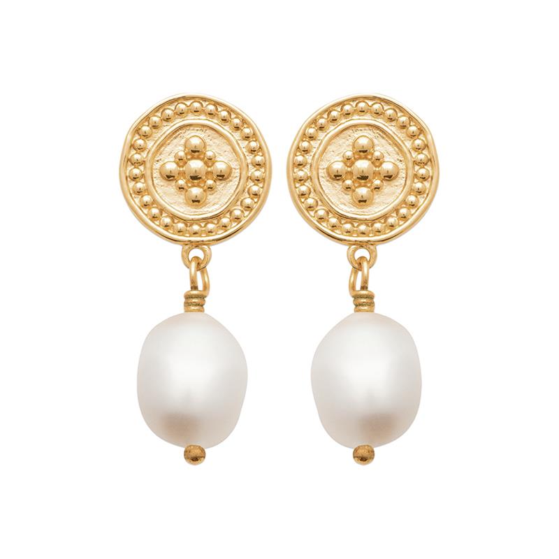 Coque de Nacre Boucles d'oreilles plaqué or 29459014
