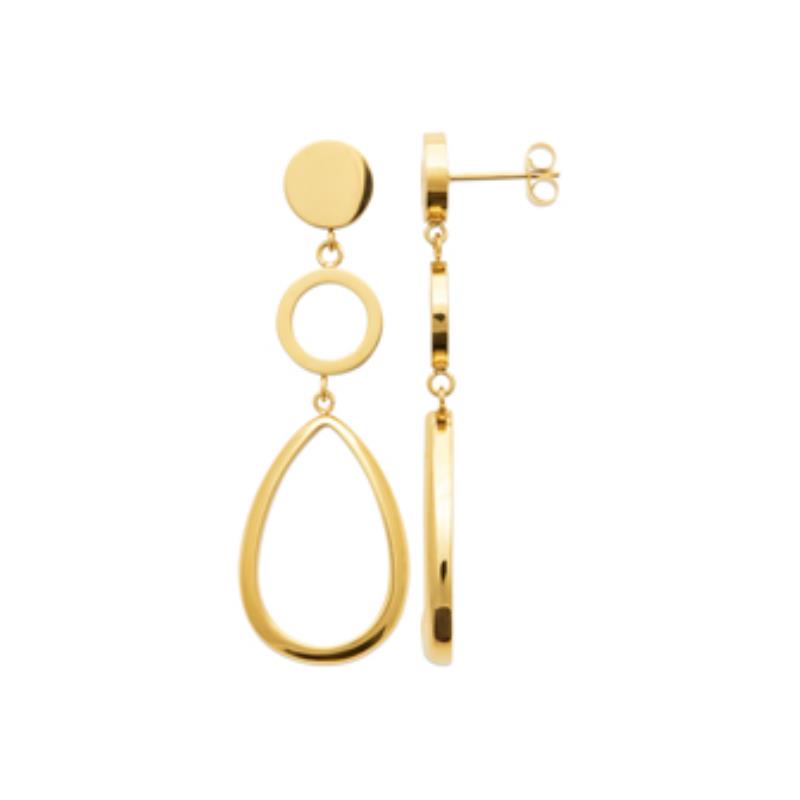 Coque de Nacre Boucles d'oreilles pendantes acier doré 3123809