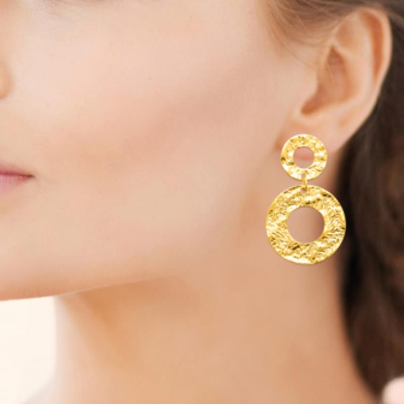 Coque de Nacre Boucles d'oreilles pendantes acier doré 3122109
