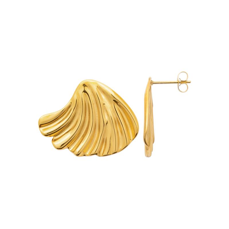 Coque de Nacre Boucles d'oreilles acier doré 3129909