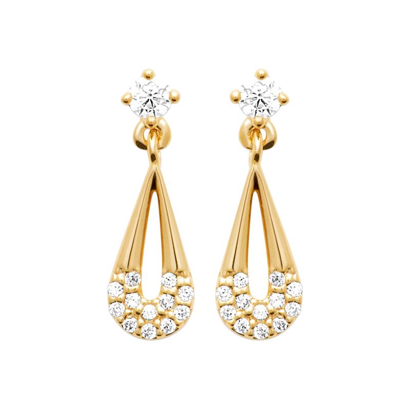 Coque de Nacre Boucles d'oreilles pendantes plaqué or 23080710