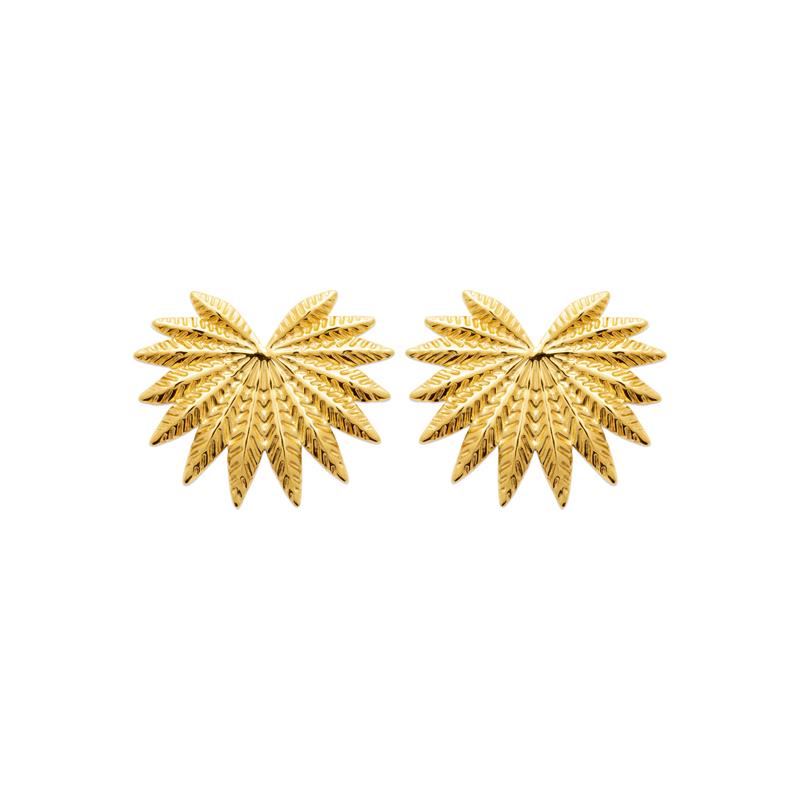 Coque de Nacre Boucles d'oreilles acier doré 3129109