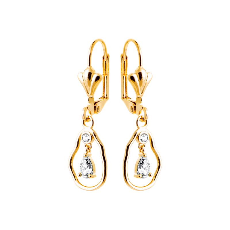 Coque de Nacre Boucles d'oreilles pendantes plaqué or 23089010