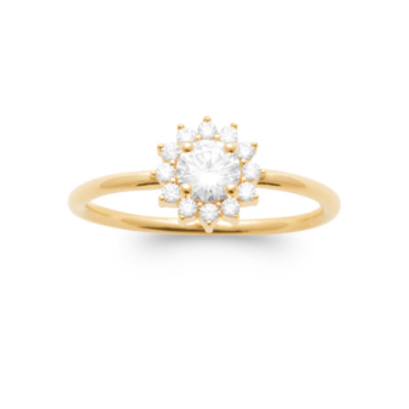 Coque de Nacre Bague solitaire plaqué or 2972210
