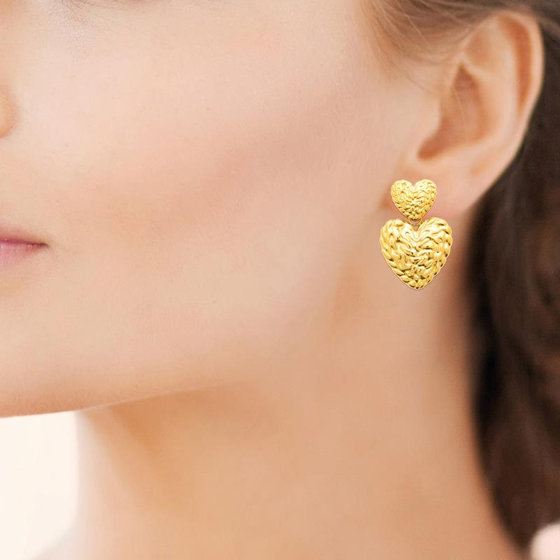 Coque de Nacre Boucles d'oreilles pendantes acier doré 3127309