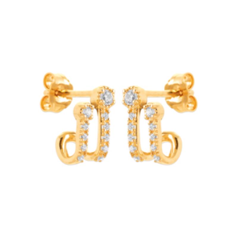 Coque de Nacre Puces d'oreilles plaqué or 23059410