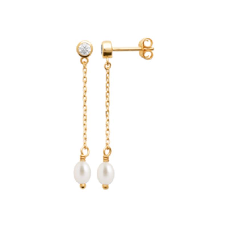 Coque de Nacre Boucles d'oreilles plaqué or 230657014