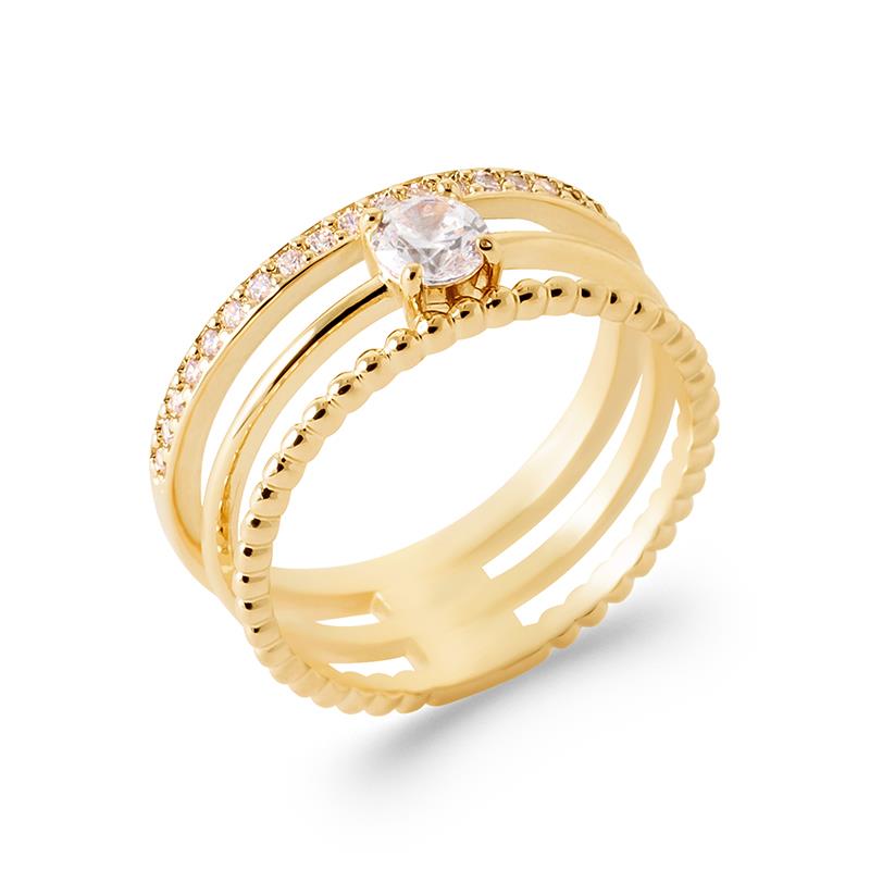 Coque de Nacre Bague solitaire plaqué or 2954910