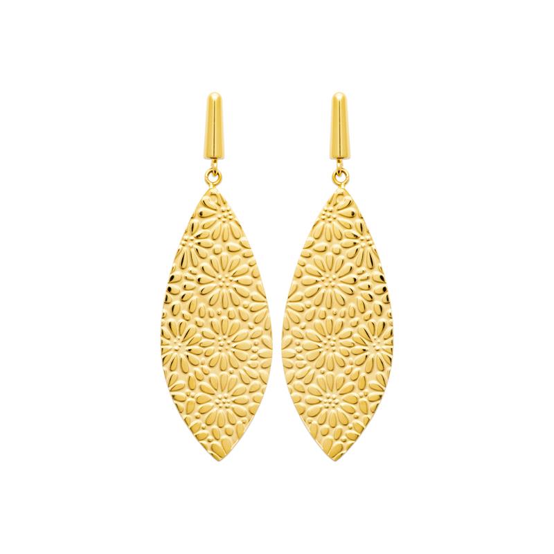 Coque de Nacre Boucles d'oreilles pendantes acier doré 3131609