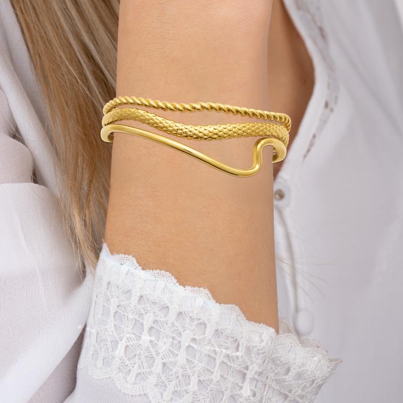 Izee Bracelet jonc acier doré 312367