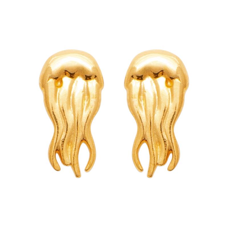 Coque de Nacre Puces d'oreilles plaqué or 23087300