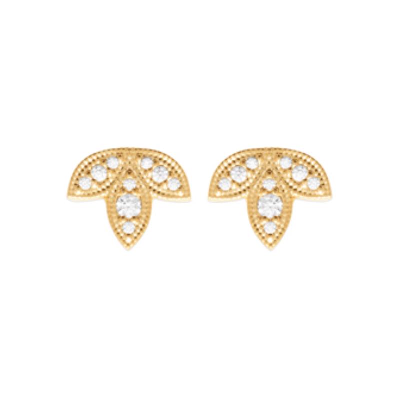 Coque de Nacre Puces d'oreilles plaqué or 23059910