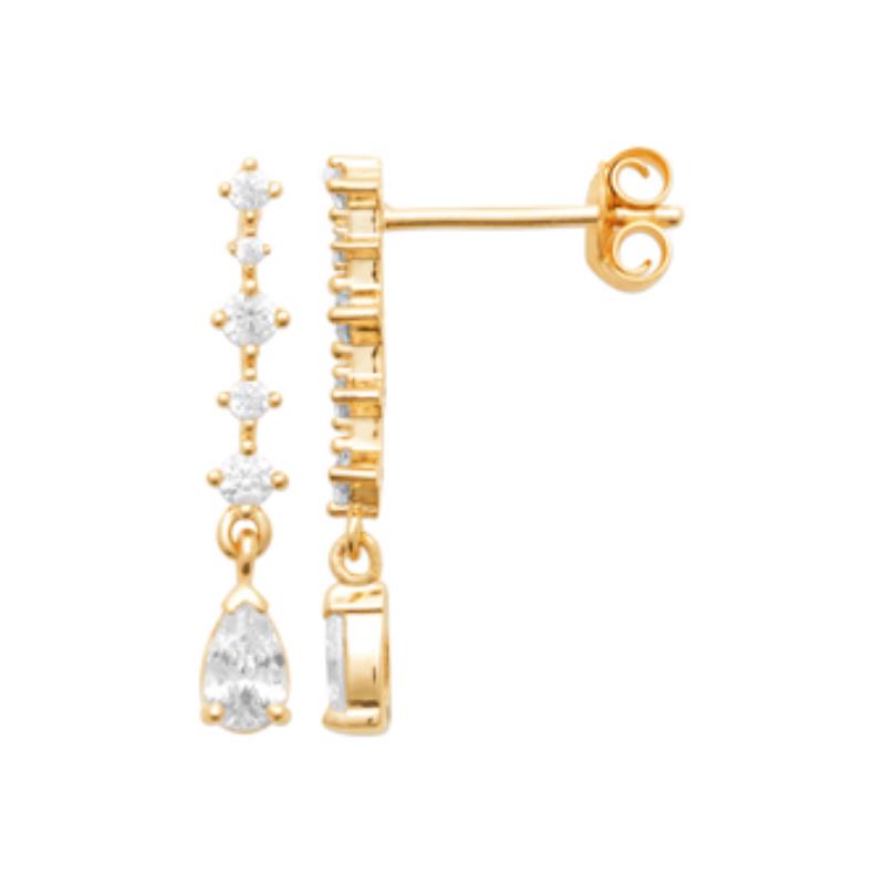 Coque de Nacre Boucles d'oreilles pendantes plaqué or 23064810