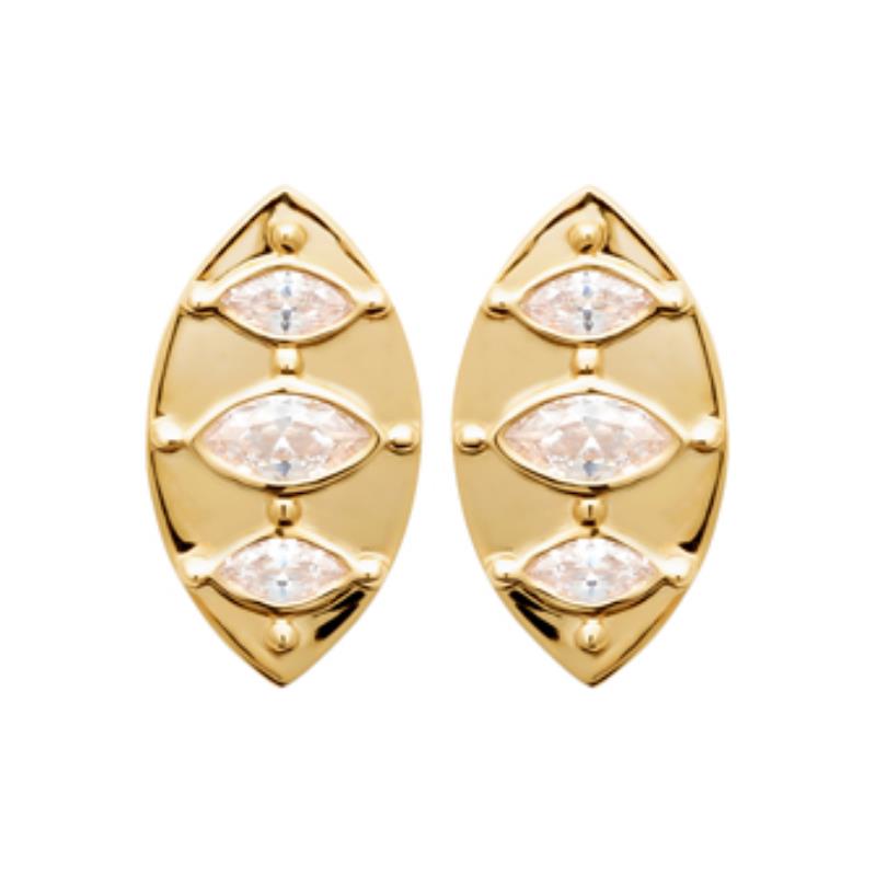 Coque de Nacre Puces d'oreilles plaqué or 23027010