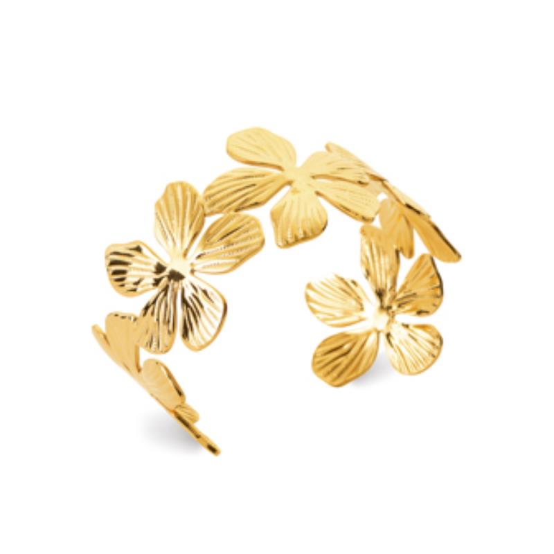 Coque de Nacre Bracelet jonc acier doré 312193