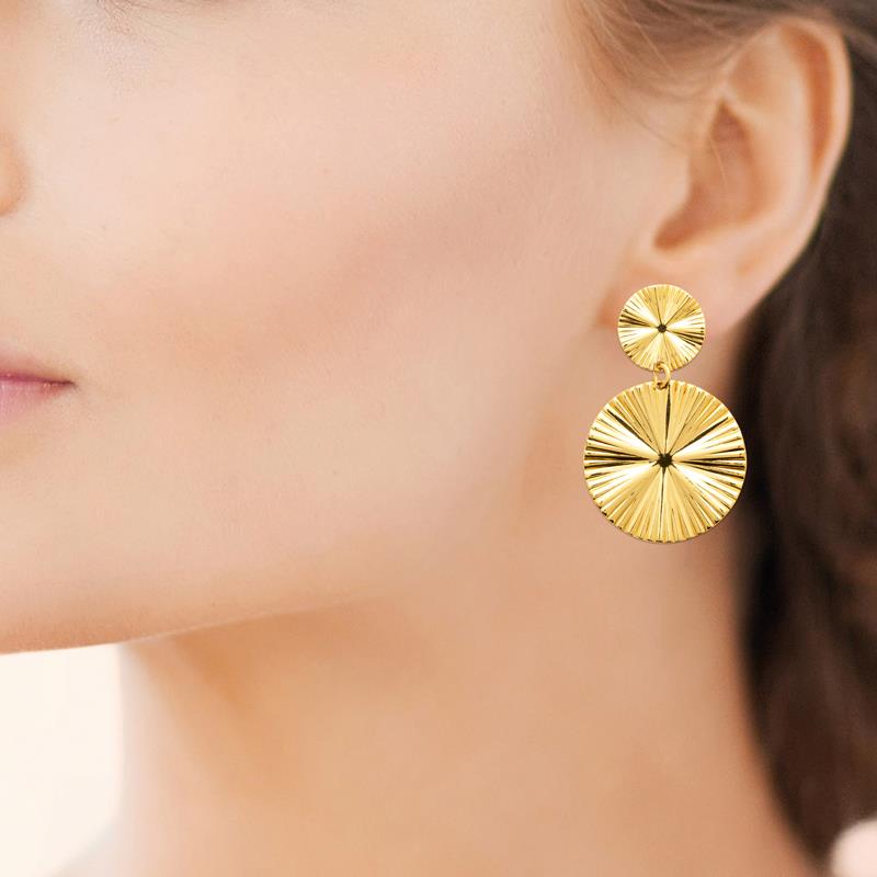Coque de Nacre Boucles d'oreilles pendantes acier doré 3130309