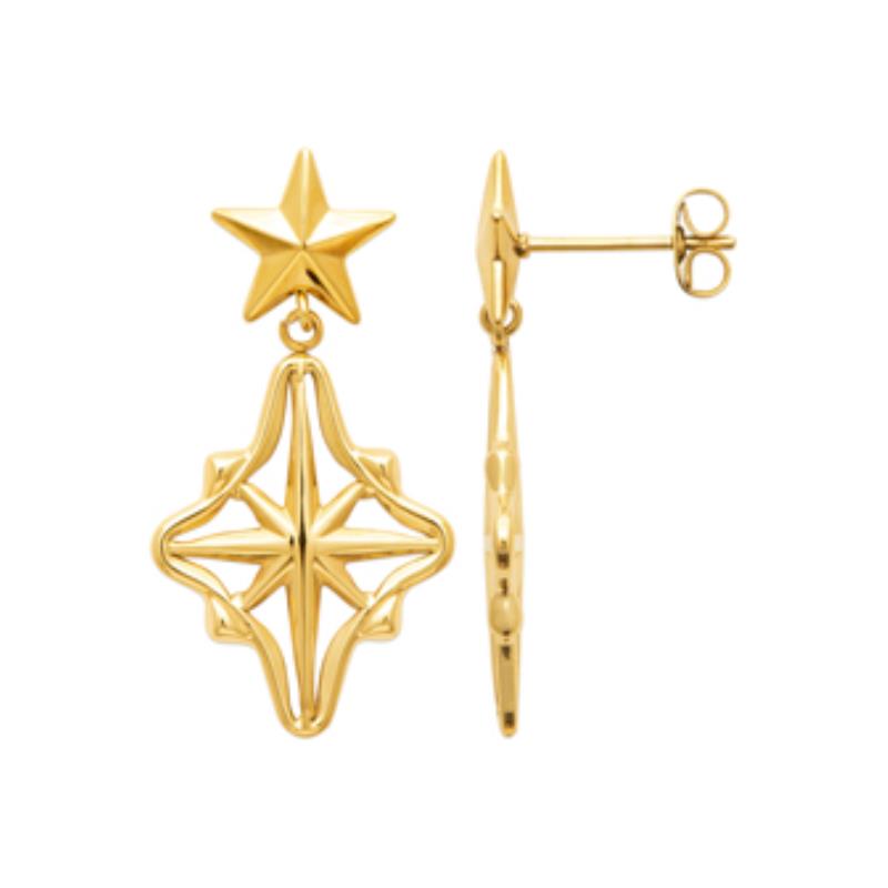 Coque de Nacre Boucles d'oreilles pendantes acier doré 3135009