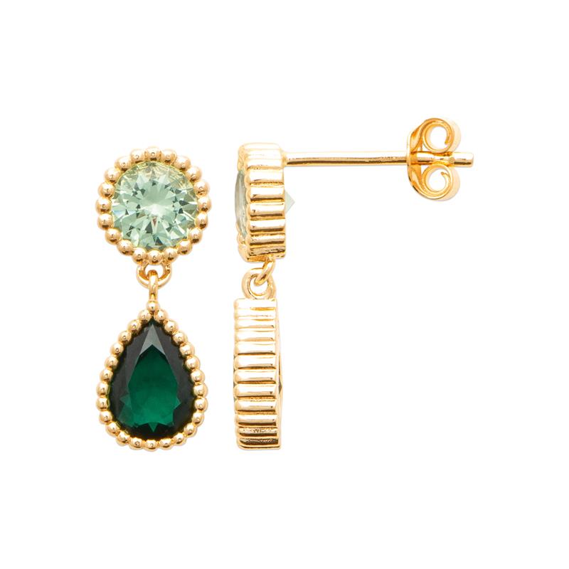 Coque de Nacre Boucles d'oreilles pendantes plaqué or 23085350