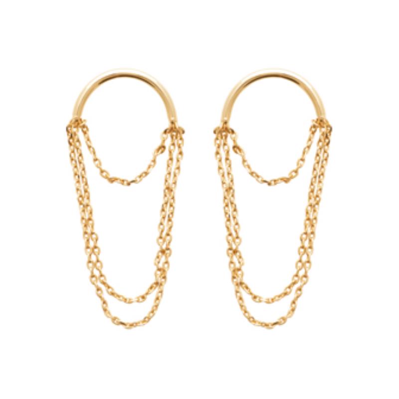 Coque de Nacre Boucles d'oreilles pendantes plaqué or 23035700