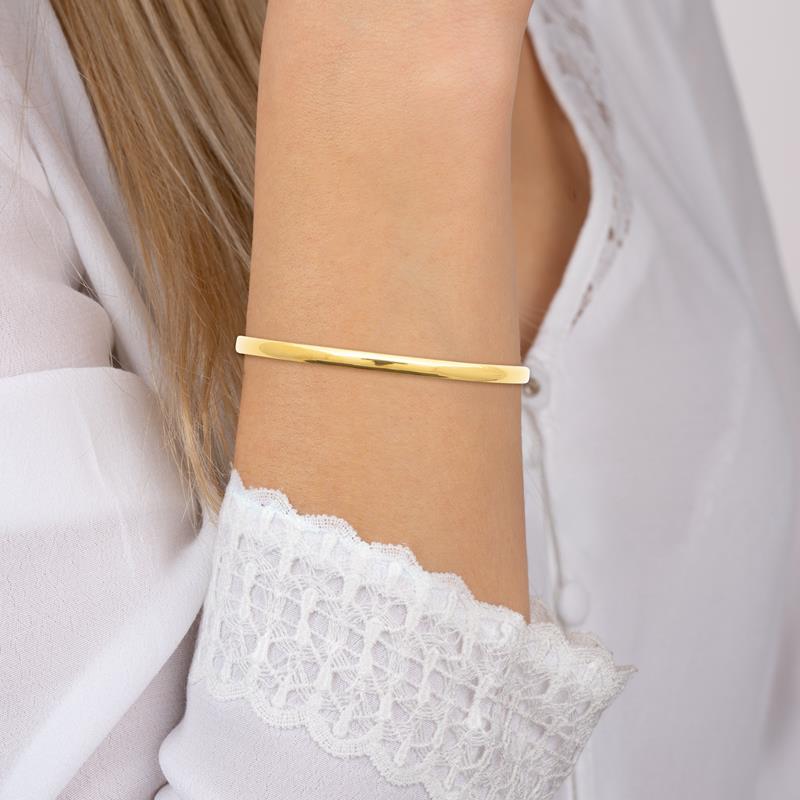 Coque de Nacre Bracelet jonc acier doré 312426